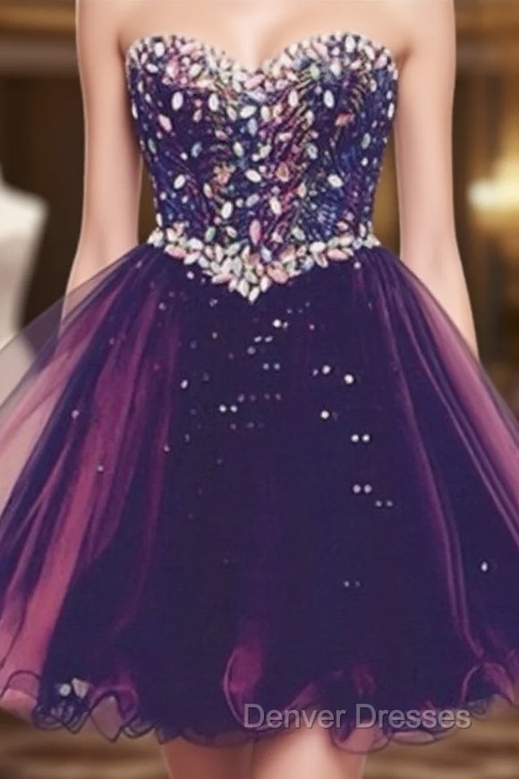 A Line Sweetheart Neck Short Prom Dress, Graduation Dress, Homecoming Dress Main image