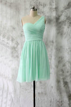 A-Line Sweetheart One-Shoulder Chiffon Bridesmaid Dress