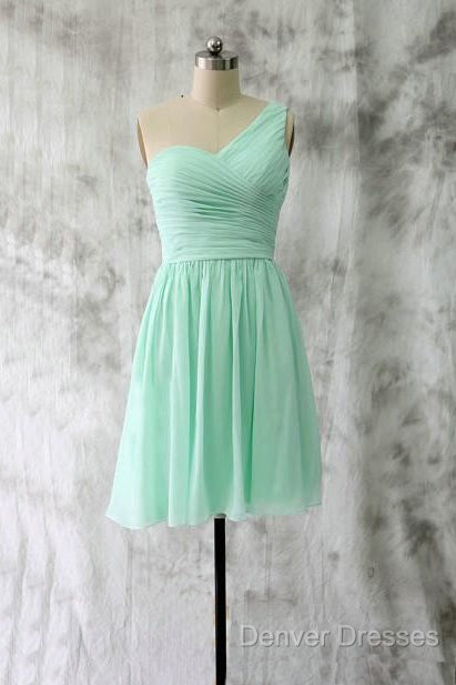 A-Line Sweetheart One-Shoulder Chiffon Bridesmaid Dress