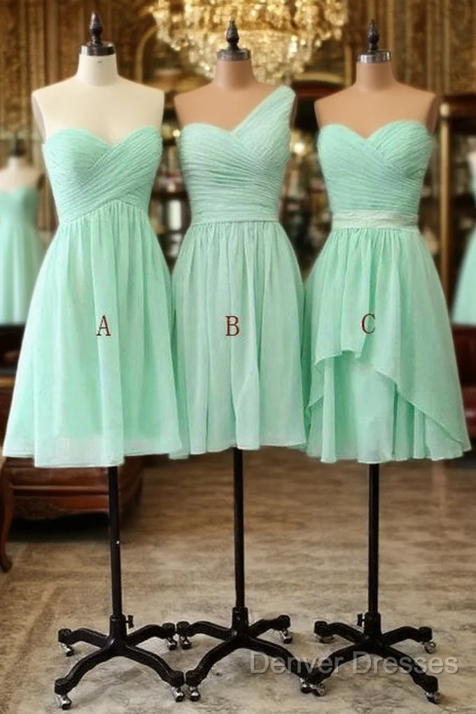 A-Line Sweetheart One-Shoulder Chiffon Bridesmaid Dress Main image