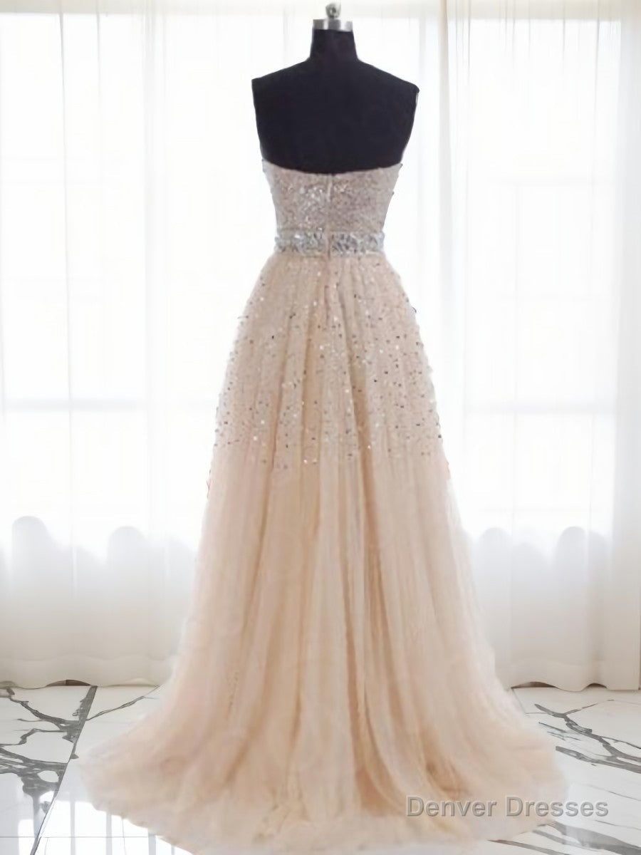 A-line Sweetheart Sweep Train Tulle Dress Secondary image