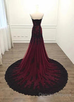 A-Line Sweetheart Tulle Lace Floor Length Wedding Dress