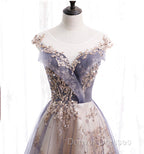 A-line Tulle with Lace Applique Party Dress Tulle Long Prom Dress prom Dress shops