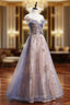 A-line Tulle with Lace Applique Party Dress Tulle Long Prom Dress prom Dress shops