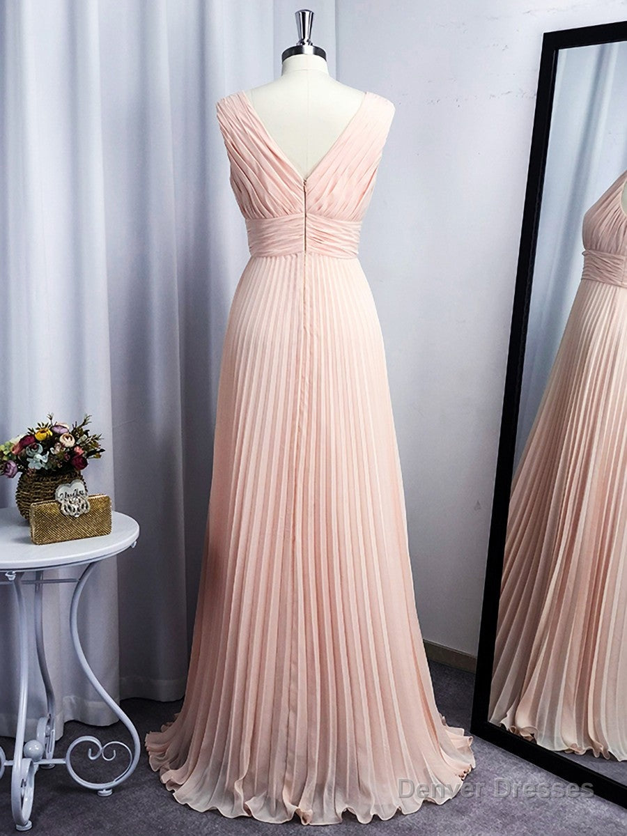 A-line V-neck Ruffles Floor-Length Chiffon Dress Secondary image