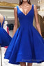 A Line V Neck Short Royal Blue Prom Dress, Short Royal Blue Formal Homecoming Dress