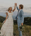 A Line Wedding Dress Long Square Neck Bridal Dress
