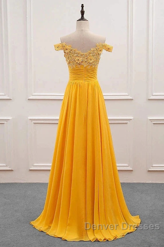 A-Line Wedding Guest Dress Floral Dress Prom Sweep / Brush Train Sleeveless Off Shoulder Chiffon With Appliques