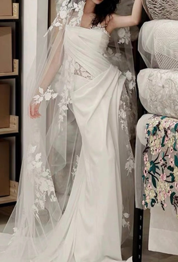 A Line White Birthday Party Dress Lace Wedding Dress Secondary image