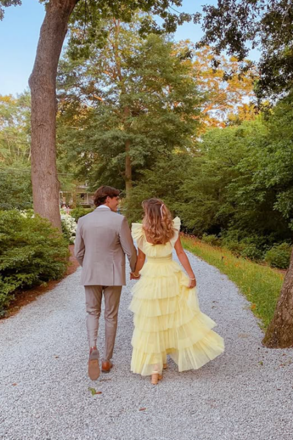 Yellow Fashion Square Neck A-Line Multi-Layered Long Tulle Ball Gown Evening Dress