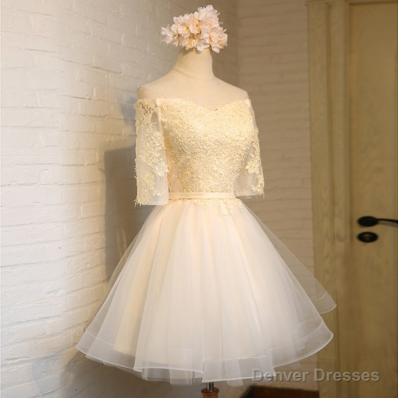 Adorable Knee Length Tulle with Lace Applique Party Dress, Homecoming Dress Secondary image