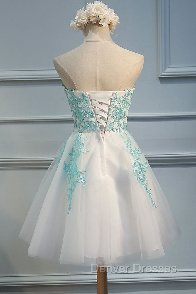 Adorable White Tulle Sweetheart Tulle Party Dress , Homecoming Dress , Lovely Party Dress