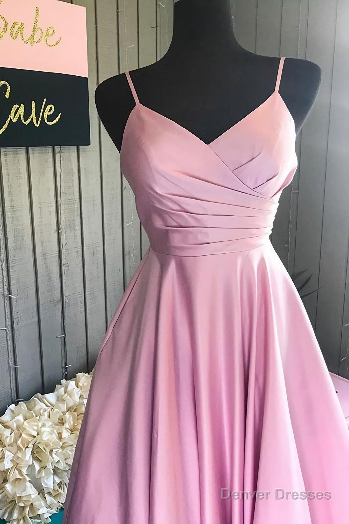 Elegant Pleated A Line Pink Customized Floor Length Long Prom Dress, Ae893 Main image