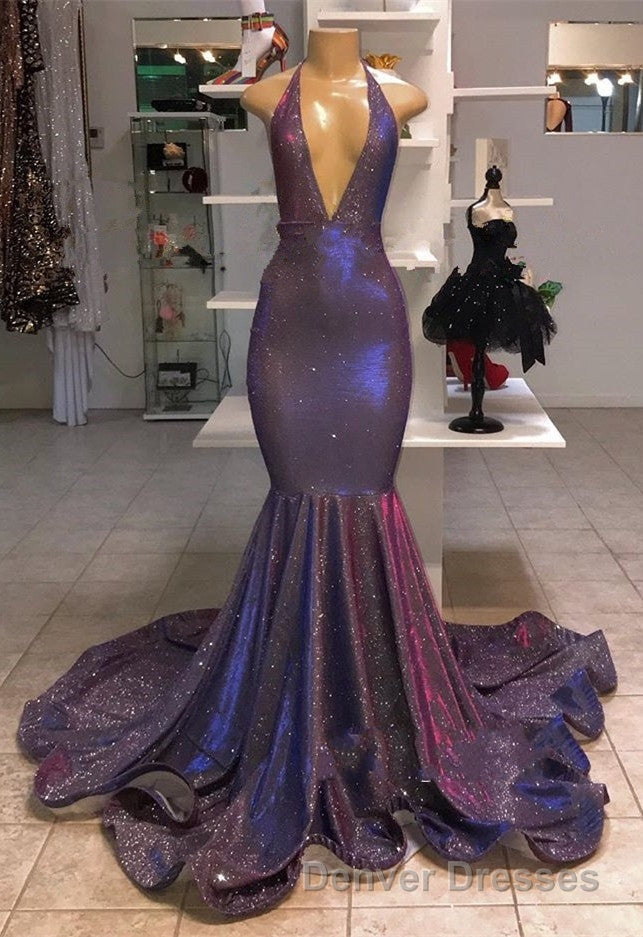 Chic Deep V-Neck Sleeveless Prom Dress New Arrival Halter Memaiad Sequins Evening Gowns Secondary image