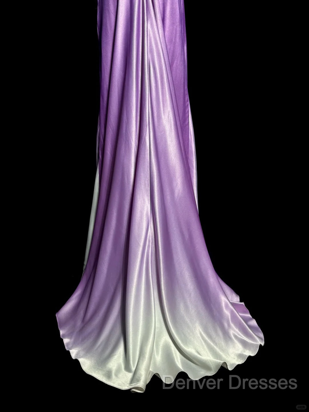 Aesthetic A Line Halter Neckline Lilac Satin Prom Dress Ruffle Long Party Dress