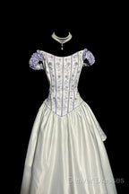 Aesthetic Ball Gown Off The Shoulder White Prom Dress Ruffle Long Party Dress