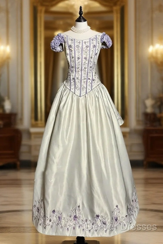 Aesthetic Ball Gown Off The Shoulder White Prom Dress Ruffle Long Party Dress