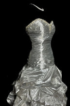 Aesthetic Mermaid Sweetheart Neckline Gray Taffeta Prom Dress Ruffle Long Party Dress