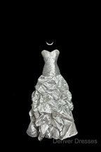 Aesthetic Mermaid Sweetheart Neckline Gray Taffeta Prom Dress Ruffle Long Party Dress