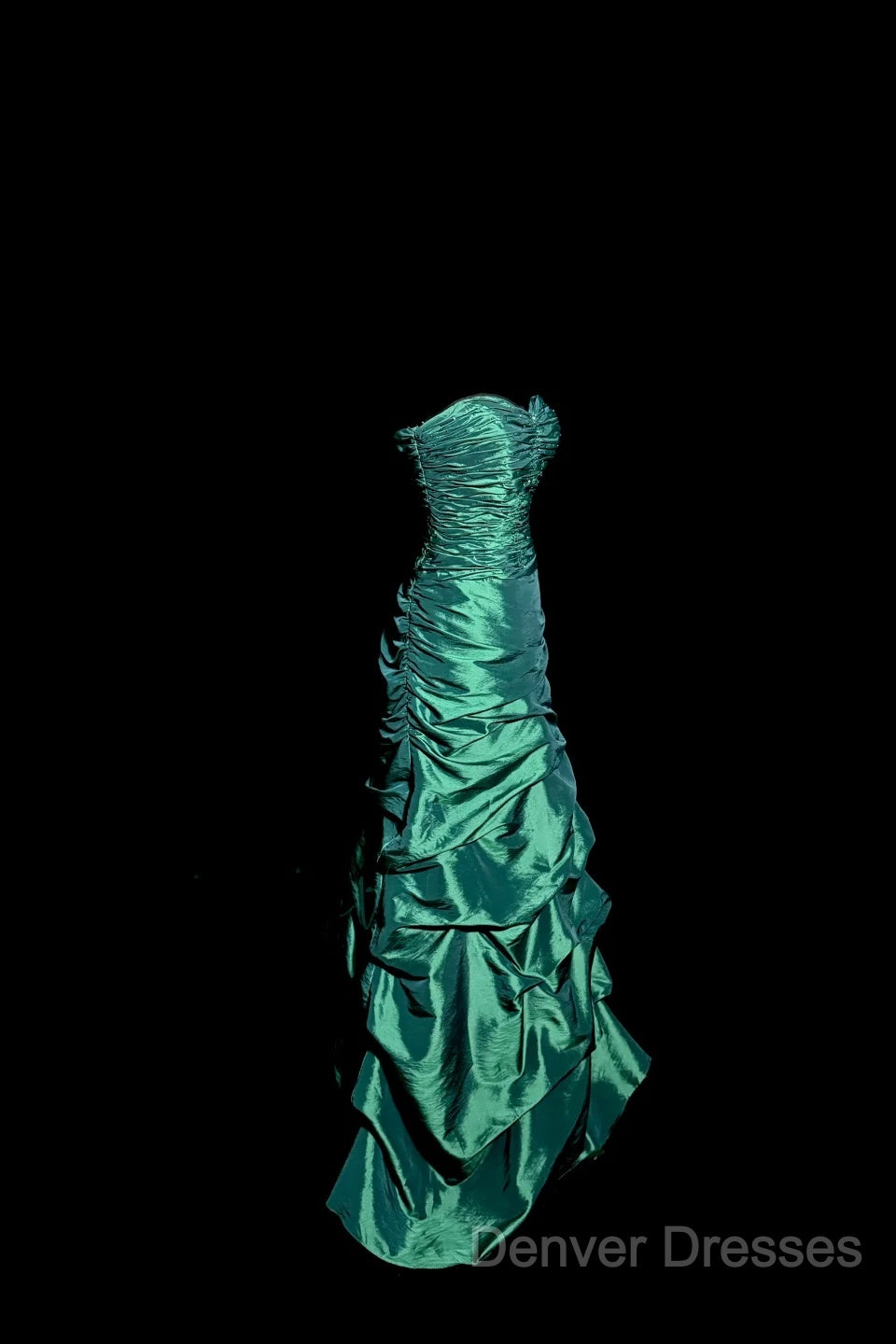 Aesthetic Mermaid Sweetheart Neckline Green Taffeta Prom Dress Ruffle Long Party Dress Secondary image