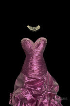 Aesthetic Mermaid Sweetheart Neckline Taffeta Prom Dress Ruffle Long Party Dress