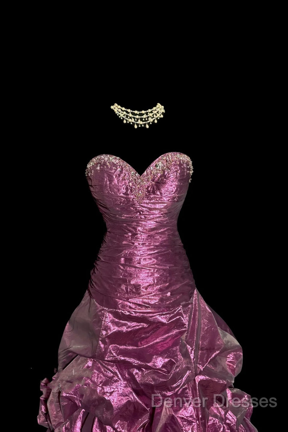 Aesthetic Mermaid Sweetheart Neckline Taffeta Prom Dress Ruffle Long Party Dress