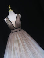 Aline V Neck Tulle Long Prom Dress Tulle Long Formal Graduation Dress