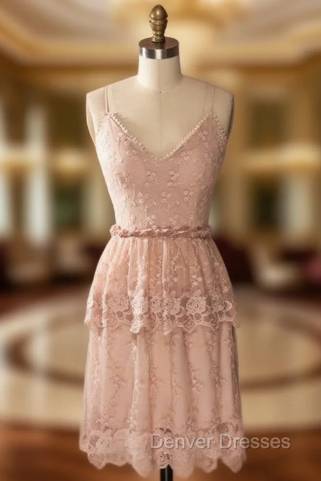 Amazing Backless Homecoming Dress Spaghetti Straps Homecoming Dress Main image
