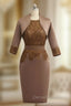 Amazing Brown Mother Of The Bride Dress Sheath With Jacket