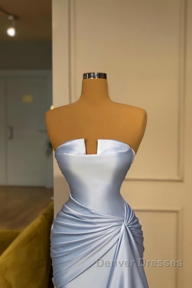 Amazing Long Blue Mermaid Graduation Dress Fabulous Sleeveless Prom Dress Secondary image