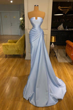 Amazing Long Blue Mermaid Graduation Dresses Fabulous Sleeveless Prom Dresses