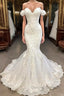 Amazing Long Mermaid Sweetheart Appliqued Lace Wedding Dress with Sleeves