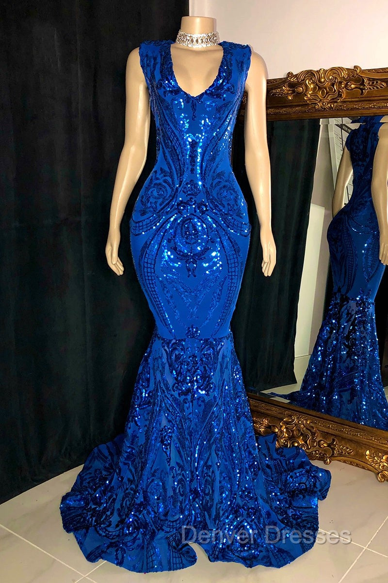 Amazing Sequins Mermaid Prom Dress Sleeveless V-Neck Online