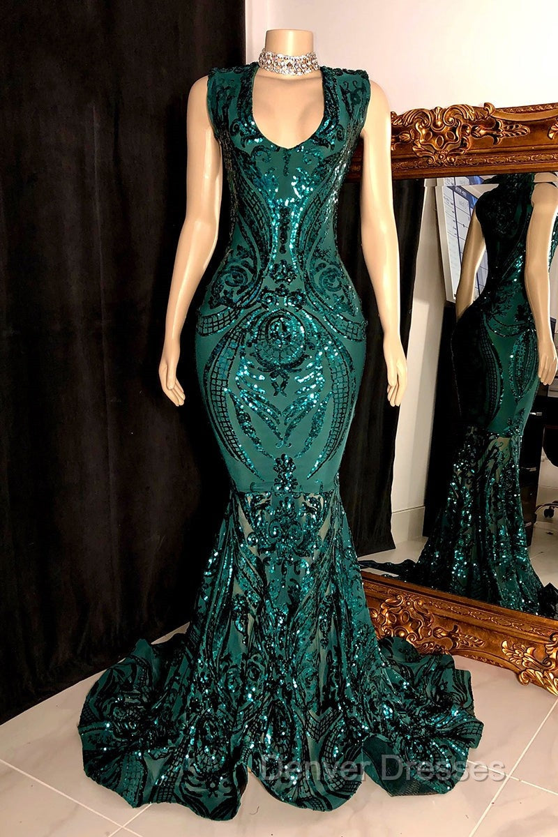 Amazing Sequins Mermaid Prom Dress Sleeveless V-Neck Online