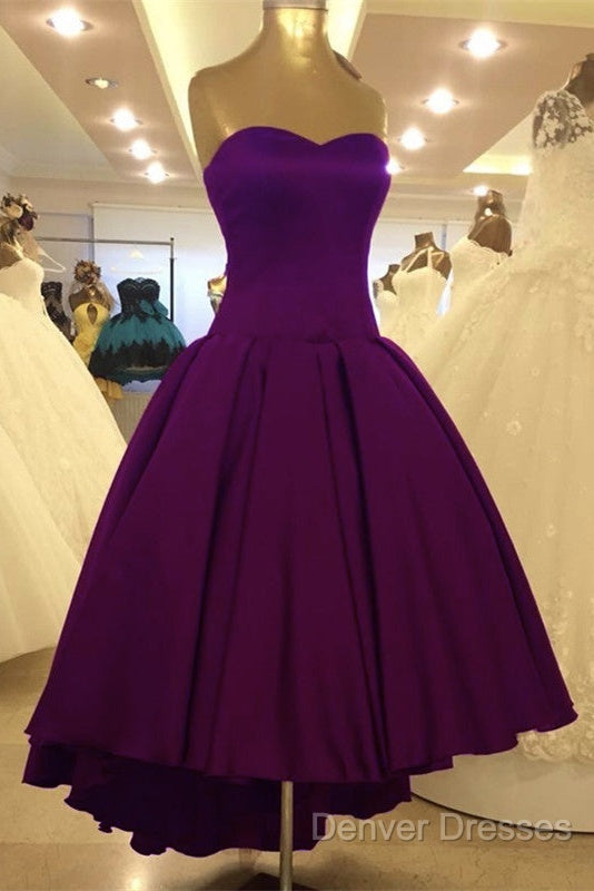 Asymmetric Prom Dress Satin Sweetheart