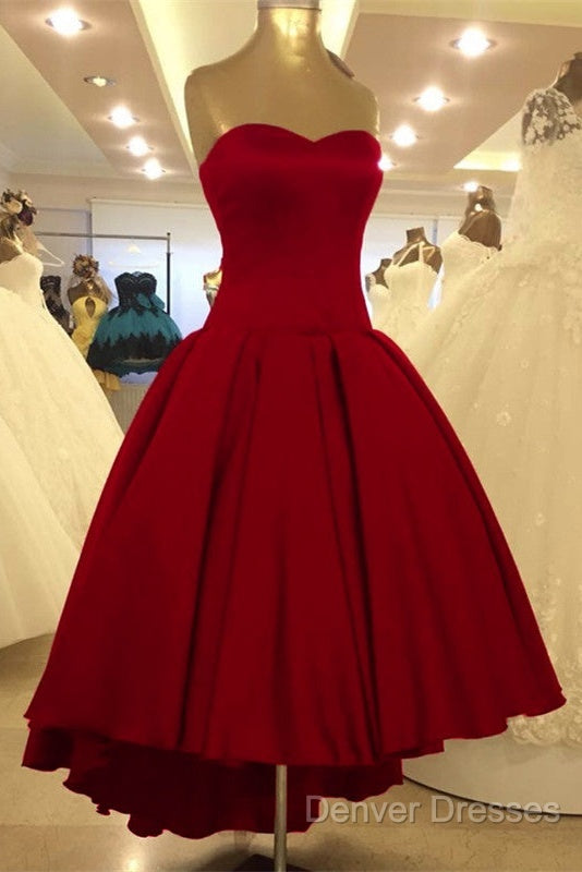 Asymmetric Prom Dress Satin Sweetheart
