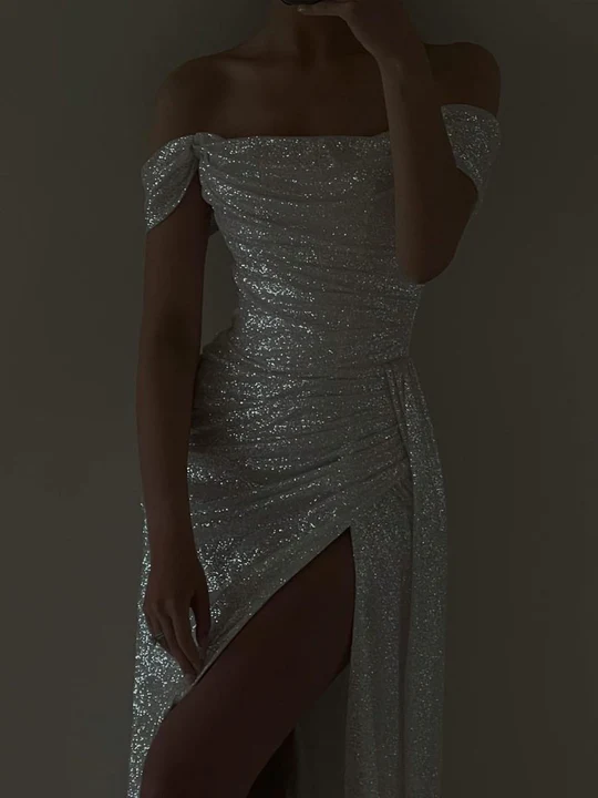 Mermaid Sweep Train Split Front Sequins Luxury Evening Dress Main image