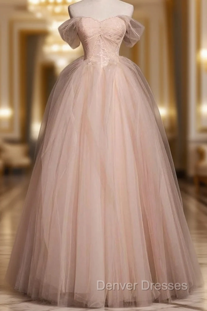 Attractive Pink Tulle Pleats Beading Prom Dress Main image