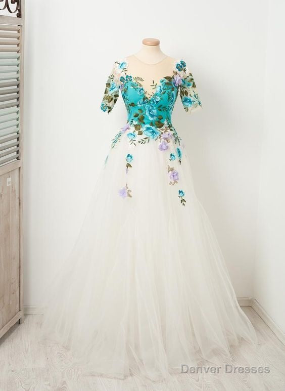 chic appliques tulle homecoming dresses beautiful floor length homecoming dresses Main image