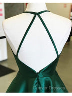 Backless Dark Green Short Prom Dress, Short Dark Green Formal Homecoming Dress