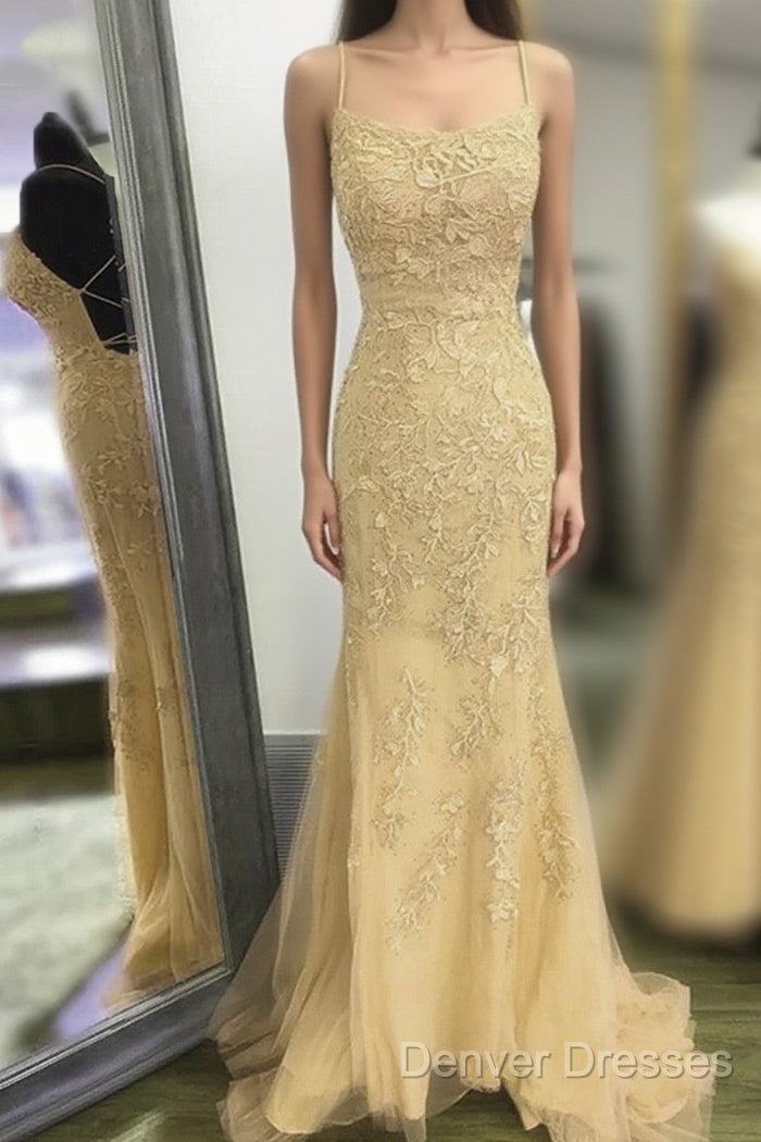 Backless Orange Lace Long Prom Dress, Mermaid Orange Lace Formal Dress Main image