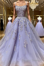 Backless Purple Lace Prom Dress, Open Back Purple Lace Formal Evening Dress