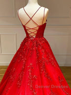 Backless Red Lace Prom Dress, Red Backless Lace Formal Evening Graduation Dress