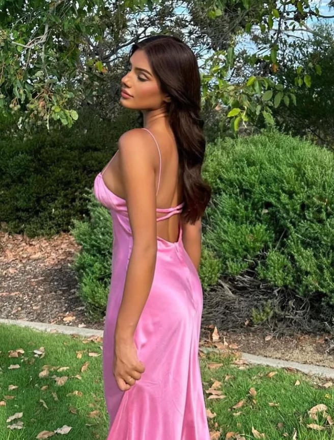 Backless Sapaghetti Straps Long Evening Gown Prom Dress