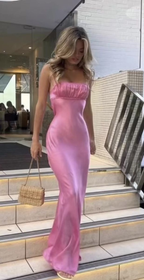 Backless Sapaghetti Straps Long Evening Gown Prom Dress