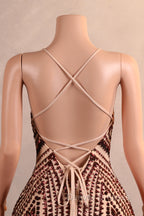 Backless Sequins Mermaid Prom Dress Burgundy Party Evening Dress with Feather Chapel Train