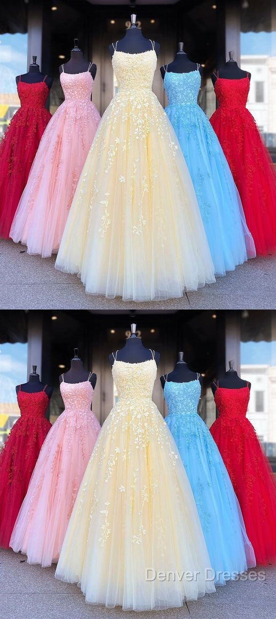 Backless Yellow Pink Blue Red Burgundy Lace Prom Dress, Backless Lace Formal Evening Bridesmaid Dress Secondary image