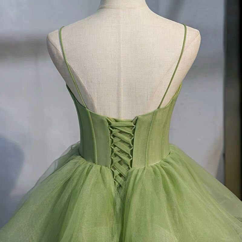 Ball Gown, Green Prom Dress Vintage Prom Dress