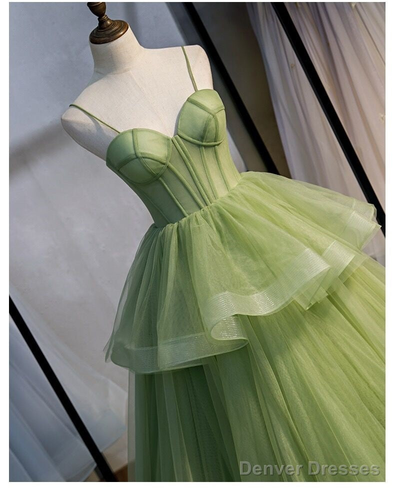 Ball Gown, Green Prom Dresses Vintage Prom Dress Lp1237