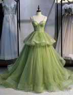 Ball Gown, Green Prom Dresses Vintage Prom Dress Lp1237